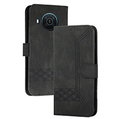 Custodia Portafoglio In Pelle Cover con Supporto YX2 per Nokia X20 Nero