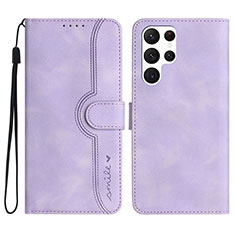 Custodia Portafoglio In Pelle Cover con Supporto YX2 per Samsung Galaxy S23 Ultra 5G Viola