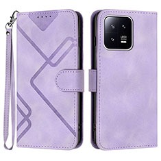 Custodia Portafoglio In Pelle Cover con Supporto YX2 per Xiaomi Mi 13 5G Viola
