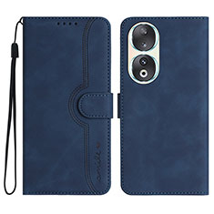 Custodia Portafoglio In Pelle Cover con Supporto YX3 per Huawei Honor 90 5G Blu