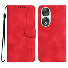 Custodia Portafoglio In Pelle Cover con Supporto YX3 per Huawei Honor 90 5G Rosso