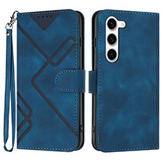 Custodia Portafoglio In Pelle Cover con Supporto YX3 per Samsung Galaxy S22 5G Blu