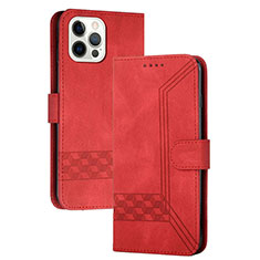 Custodia Portafoglio In Pelle Cover con Supporto YX4 per Apple iPhone 14 Pro Max Rosso