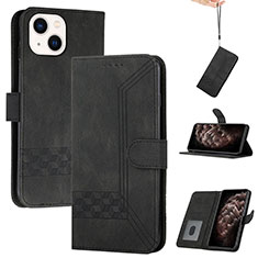 Custodia Portafoglio In Pelle Cover con Supporto YX4 per Apple iPhone 15 Plus Nero