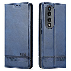 Custodia Portafoglio In Pelle Cover con Supporto YZ1 per Huawei Honor 90 Pro 5G Blu