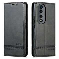 Custodia Portafoglio In Pelle Cover con Supporto YZ1 per Huawei Honor 90 Pro 5G Nero