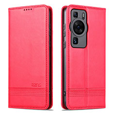 Custodia Portafoglio In Pelle Cover con Supporto YZ1 per Huawei P60 Pro Rosa Caldo