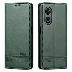 Custodia Portafoglio In Pelle Cover con Supporto YZ1 per Oppo A58 5G Verde