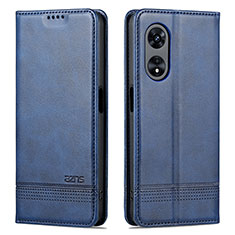 Custodia Portafoglio In Pelle Cover con Supporto YZ1 per Oppo A78 5G Blu