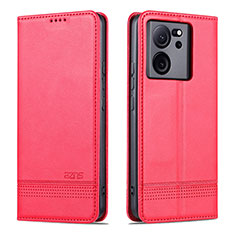 Custodia Portafoglio In Pelle Cover con Supporto YZ1 per Xiaomi Mi 13T Pro 5G Rosa Caldo