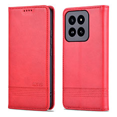 Custodia Portafoglio In Pelle Cover con Supporto YZ1 per Xiaomi Mi 14 5G Rosa Caldo