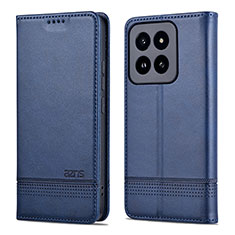 Custodia Portafoglio In Pelle Cover con Supporto YZ1 per Xiaomi Mi 14 Pro 5G Blu