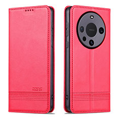Custodia Portafoglio In Pelle Cover con Supporto YZ2 per Huawei Mate 60 Pro+ Plus Rosa Caldo