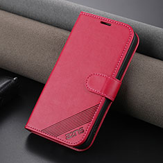 Custodia Portafoglio In Pelle Cover con Supporto YZ3 per Apple iPhone 15 Pro Rosa Caldo