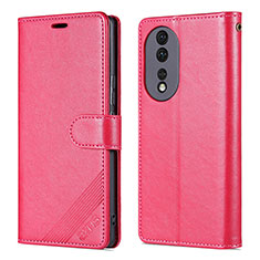 Custodia Portafoglio In Pelle Cover con Supporto YZ3 per Huawei Honor 90 5G Rosa Caldo