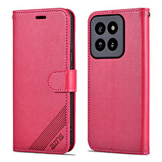 Custodia Portafoglio In Pelle Cover con Supporto YZ4 per Xiaomi Mi 14 5G Rosa Caldo