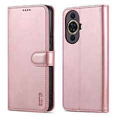 Custodia Portafoglio In Pelle Cover con Supporto YZ5 per Huawei Nova 11 Pro Oro Rosa