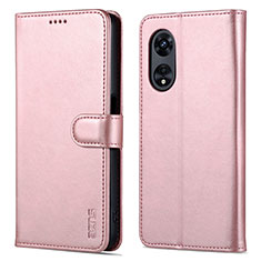 Custodia Portafoglio In Pelle Cover con Supporto YZ5 per Oppo A58 5G Oro Rosa