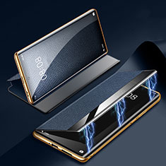 Custodia Portafoglio In Pelle Cover con Supporto Z01 per Huawei P60 Blu