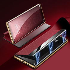 Custodia Portafoglio In Pelle Cover con Supporto Z01 per Huawei P60 Pro Rosso