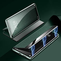 Custodia Portafoglio In Pelle Cover con Supporto Z01 per Huawei P60 Pro Verde