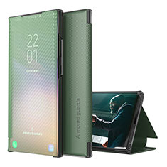 Custodia Portafoglio In Pelle Cover con Supporto ZL1 per Samsung Galaxy A12 Nacho Verde