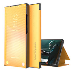 Custodia Portafoglio In Pelle Cover con Supporto ZL1 per Samsung Galaxy A21s Giallo