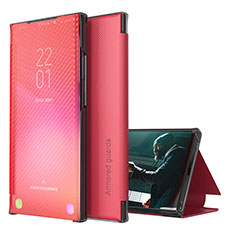 Custodia Portafoglio In Pelle Cover con Supporto ZL1 per Samsung Galaxy A30S Rosso