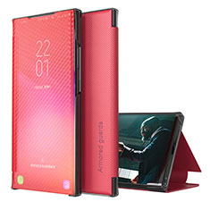 Custodia Portafoglio In Pelle Cover con Supporto ZL1 per Samsung Galaxy A32 5G Rosso