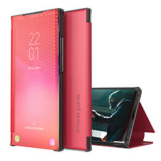 Custodia Portafoglio In Pelle Cover con Supporto ZL1 per Samsung Galaxy A42 5G Rosso
