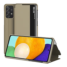 Custodia Portafoglio In Pelle Cover con Supporto ZL1 per Samsung Galaxy A52 4G Oro