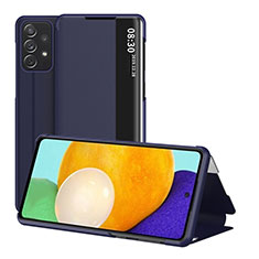 Custodia Portafoglio In Pelle Cover con Supporto ZL1 per Samsung Galaxy A52 5G Blu