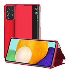 Custodia Portafoglio In Pelle Cover con Supporto ZL1 per Samsung Galaxy A52 5G Rosso