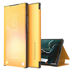 Custodia Portafoglio In Pelle Cover con Supporto ZL1 per Samsung Galaxy F62 5G Giallo