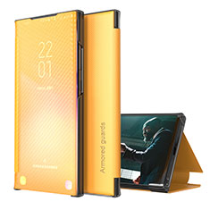 Custodia Portafoglio In Pelle Cover con Supporto ZL1 per Samsung Galaxy M02 Giallo