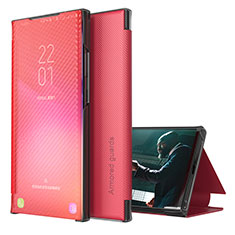 Custodia Portafoglio In Pelle Cover con Supporto ZL1 per Samsung Galaxy M02 Rosso