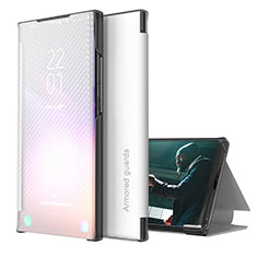 Custodia Portafoglio In Pelle Cover con Supporto ZL1 per Samsung Galaxy S20 5G Argento