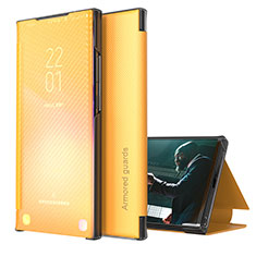Custodia Portafoglio In Pelle Cover con Supporto ZL1 per Samsung Galaxy S23 5G Giallo