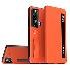 Custodia Portafoglio In Pelle Cover con Supporto ZL2 per Huawei Honor Magic Vs Ultimate 5G Arancione