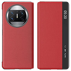 Custodia Portafoglio In Pelle Cover con Supporto ZL2 per Huawei Mate X3 Rosso