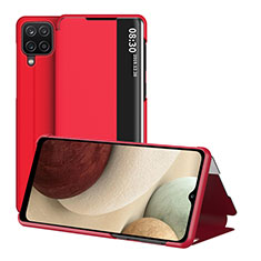 Custodia Portafoglio In Pelle Cover con Supporto ZL2 per Samsung Galaxy A12 5G Rosso