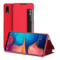 Custodia Portafoglio In Pelle Cover con Supporto ZL2 per Samsung Galaxy A20e Rosso