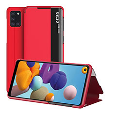 Custodia Portafoglio In Pelle Cover con Supporto ZL2 per Samsung Galaxy A21s Rosso