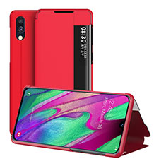 Custodia Portafoglio In Pelle Cover con Supporto ZL2 per Samsung Galaxy A40 Rosso