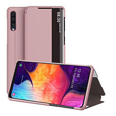 Custodia Portafoglio In Pelle Cover con Supporto ZL2 per Samsung Galaxy A50 Oro Rosa