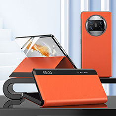 Custodia Portafoglio In Pelle Cover con Supporto ZL3 per Huawei Mate X3 Arancione