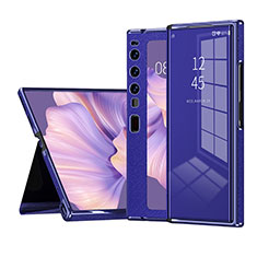 Custodia Portafoglio In Pelle Cover con Supporto ZL3 per Huawei Mate Xs 2 Blu