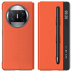 Custodia Portafoglio In Pelle Cover con Supporto ZL4 per Huawei Mate X3 Arancione