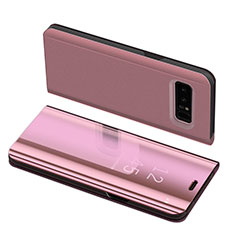 Custodia Portafoglio In Pelle Cover S01 con Supporto per Samsung Galaxy Note 8 Oro Rosa
