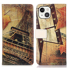 Custodia Portafoglio In Pelle Fantasia Modello Cover con Supporto A07 per Apple iPhone 13 Mini Marrone